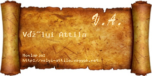 Vályi Attila névjegykártya